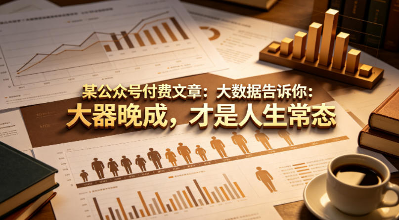 某公众号付费文章：大数据告诉你：大器晚成，才是人生常态-创业网 - 最新网络创业项目与实战营销教程平台 | cye.cc