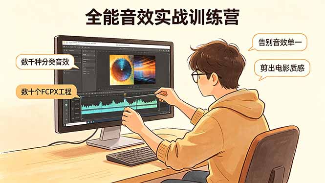 全能音效实战训练营：数千种分类音效+数十个FCPX工程，告别音效单一，剪出电影质感-创业网 - 最新网络创业项目与实战营销教程平台 | cye.cc