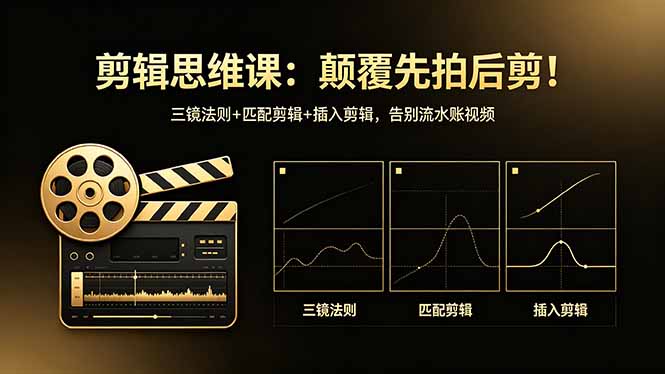 剪辑思维课：颠覆先拍后剪！三镜法则+匹配剪辑+插入剪辑，告别流水账视频-创业网 - 最新网络创业项目与实战营销教程平台 | cye.cc