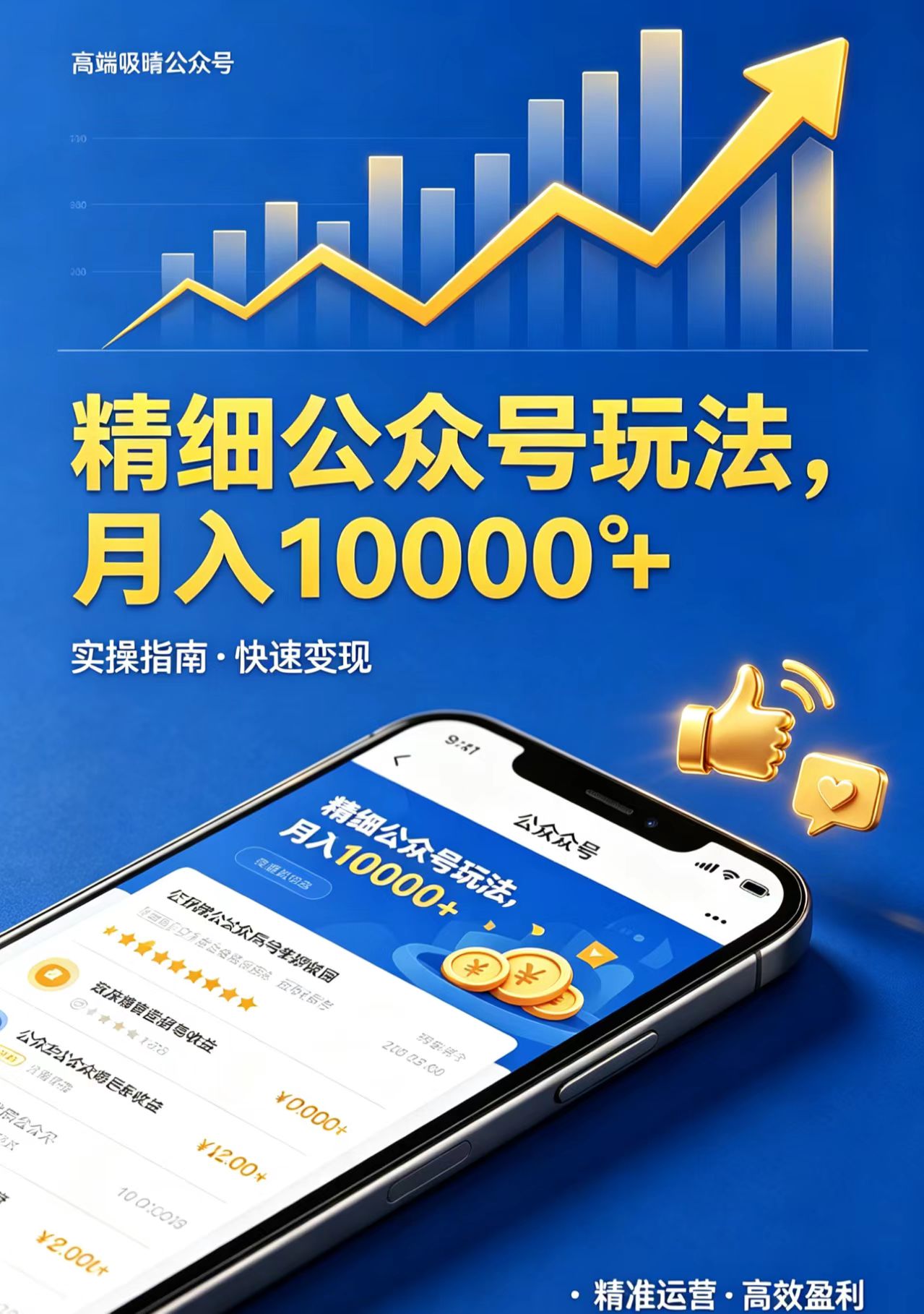 精细公众号玩法，月入10000+，实操指南，快速变现-创业网 - 最新网络创业项目与实战营销教程平台 | cye.cc