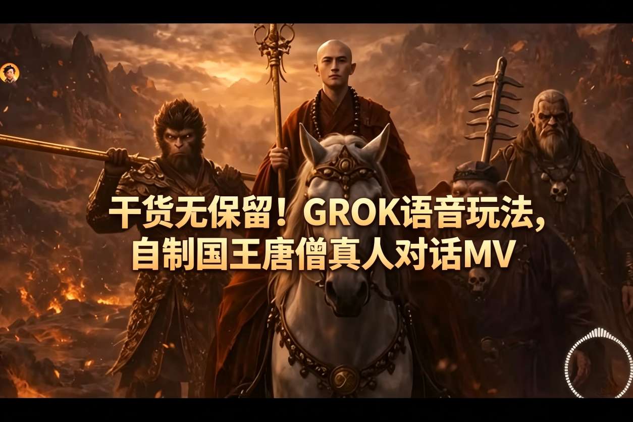 干货无保留！GROK语音玩法，自制国王唐僧真人对话MV-创业网 - 最新网络创业项目与实战营销教程平台 | cye.cc