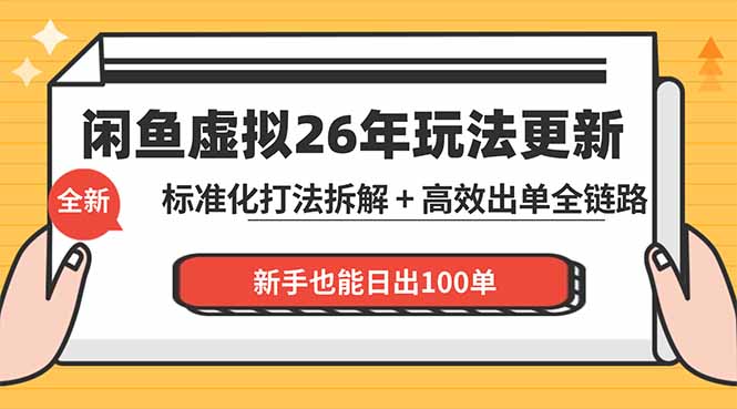 闲鱼虚拟从0到1系统化运营课程：标准化打法拆解 + 高效出单全链路教学，新手也能日出100单-创业网 - 最新网络创业项目与实战营销教程平台 | cye.cc