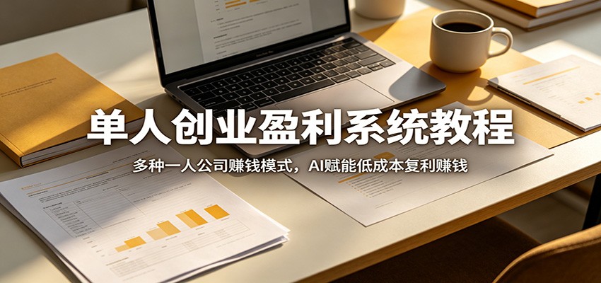 单人创业盈利系统教程：多种一人公司赚钱模式，AI赋能低成本复利赚钱-创业网 - 最新网络创业项目与实战营销教程平台 | cye.cc