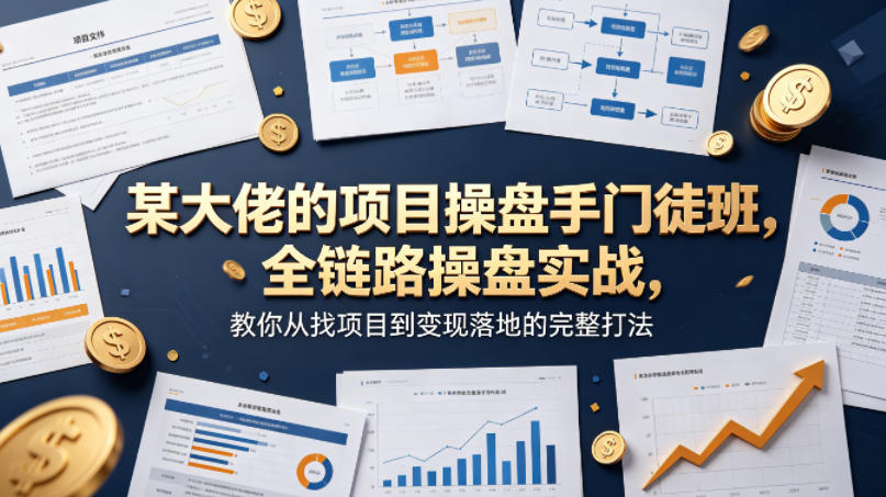 某大佬的项目操盘手门徒班，全链路操盘实战，教你从找项目到变现落地的完整打法-创业网 - 最新网络创业项目与实战营销教程平台 | cye.cc