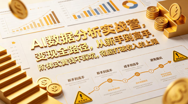 AI数据分析实战营，变现全路径，从新手到高手，阶梯式賺钱不踩坑，彻底打破收入的上限-创业网 - 最新网络创业项目与实战营销教程平台 | cye.cc