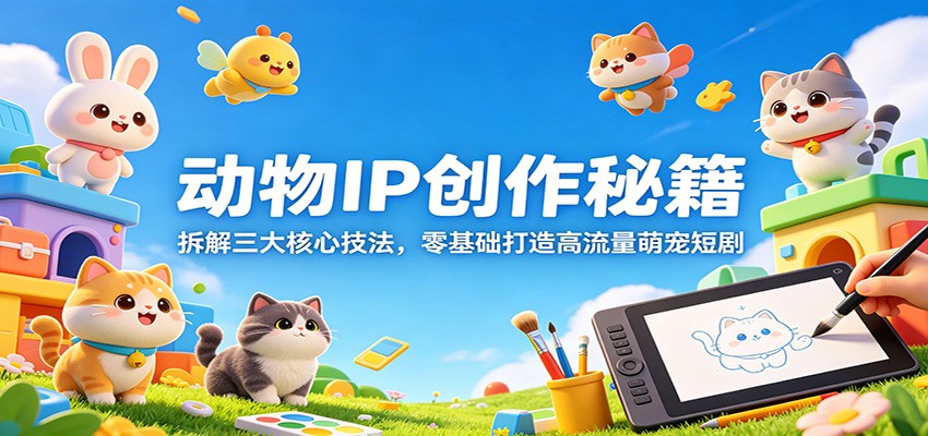 动物IP创作秘籍：拆解三大核心技法，零基础打造高流量萌宠短剧-创业网 - 最新网络创业项目与实战营销教程平台 | cye.cc