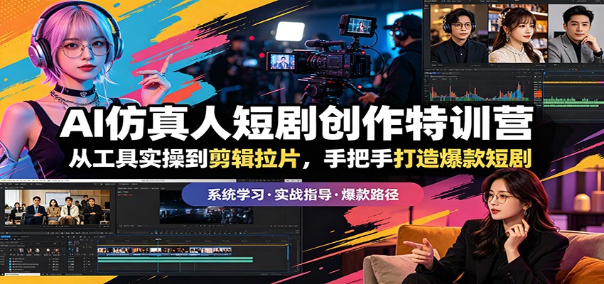 AI仿真人短剧创作特训营：从工具实操到剪辑拉片，手把手打造爆款短剧-创业网 - 最新网络创业项目与实战营销教程平台 | cye.cc