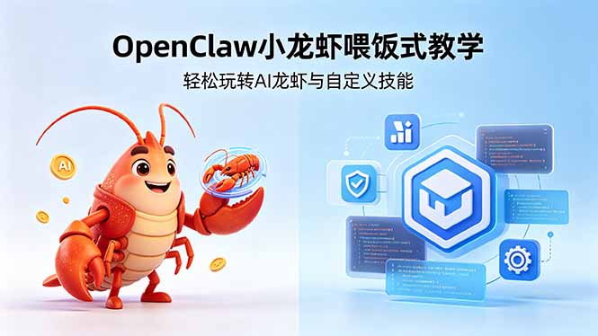 不用懂技术！OpenClaw小龙虾喂饭式教学，轻松玩转AI龙虾与自定义技能-创业网 - 最新网络创业项目与实战营销教程平台 | cye.cc
