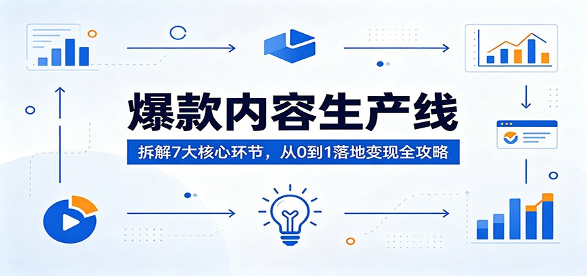 爆款内容生产线：拆解7大核心环节，从0到1落地变现全攻略-创业网 - 最新网络创业项目与实战营销教程平台 | cye.cc