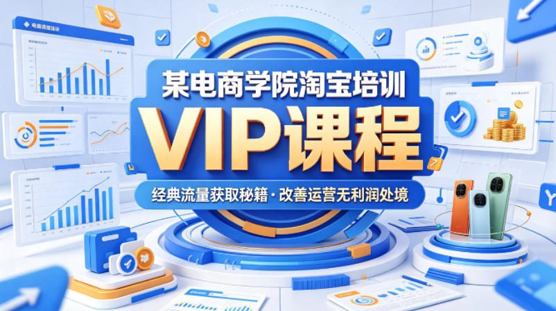 某电商学院淘宝培训VIP课程，各种经典有用的流量获取秘籍，改善运营产品没利润的处境(2026年5月)-创业网 - 最新网络创业项目与实战营销教程平台 | cye.cc