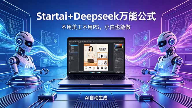 AI自动做电商详情页：Startai+Deepseek万能公式，不用美工不用PS，小白也能做-创业网 - 最新网络创业项目与实战营销教程平台 | cye.cc