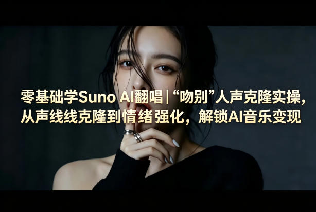 零基础学Suno AI翻唱｜《吻别》人声克隆实操，从声线克隆到情绪强化，解锁AI音乐变现-创业网 - 最新网络创业项目与实战营销教程平台 | cye.cc