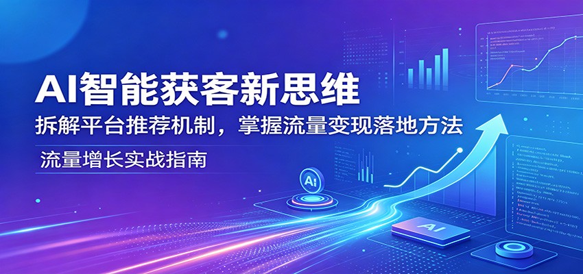 AI智能获客新思维：拆解平台推荐机制，掌握流量变现落地方法-创业网 - 最新网络创业项目与实战营销教程平台 | cye.cc
