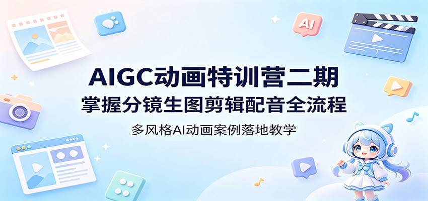 AIGC动画特训营二期：掌握分镜生图剪辑配音全流程，多风格AI动画案例落地教学-创业网 - 最新网络创业项目与实战营销教程平台 | cye.cc
