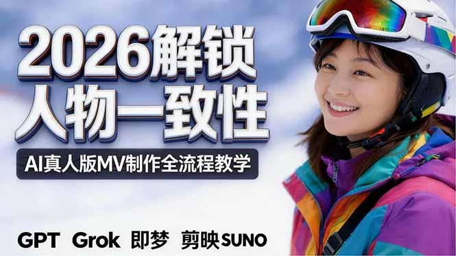 2026独创解锁人物一致性：AI真人版MV制作，不讲空话，不拼概念，全流程实操-创业网 - 最新网络创业项目与实战营销教程平台 | cye.cc
