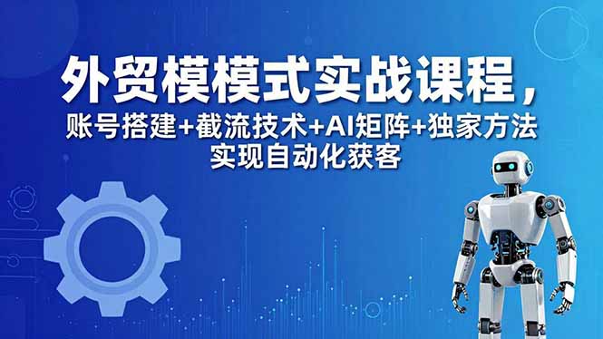外贸新模式实战课程-更新5月，账号搭建+截流技术+AI矩阵+独家方法实现自动化获客-创业网 - 最新网络创业项目与实战营销教程平台 | cye.cc