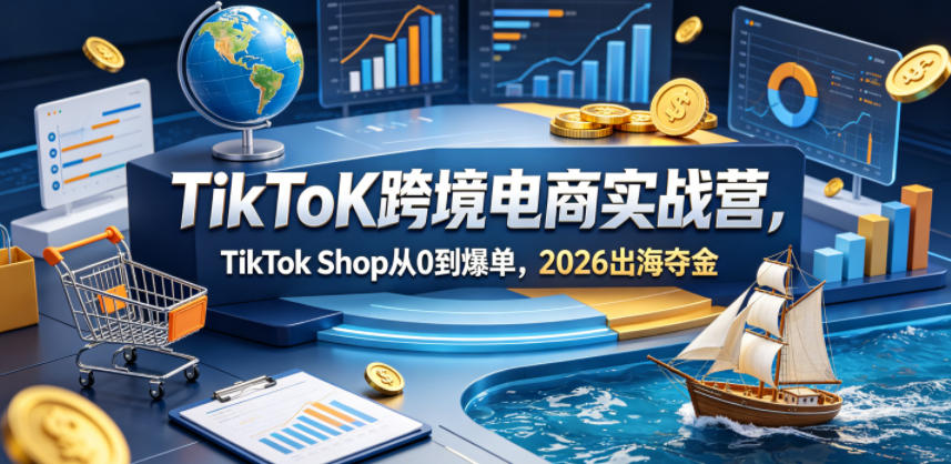 TikToK跨境电商实战营，TikTok Shop从0到爆单，2026出海夺金-创业网 - 最新网络创业项目与实战营销教程平台 | cye.cc