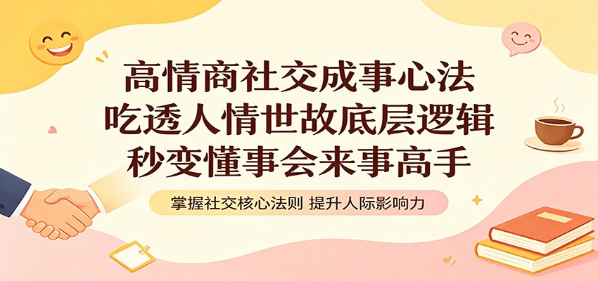 高情商社交成事心法：吃透人情世故底层逻辑，秒变懂事会来事高手-创业网 - 最新网络创业项目与实战营销教程平台 | cye.cc