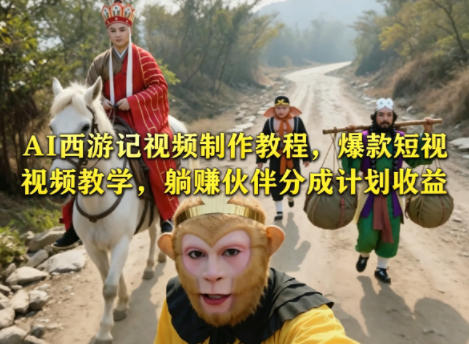 AI西游记视频制作教程，爆款短视频教学，躺賺伙伴分成计划收益-创业网 - 最新网络创业项目与实战营销教程平台 | cye.cc