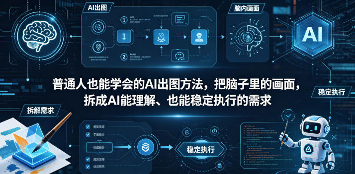 普通⼈也能学会的AI出图⽅法，把脑子里的画面，拆成AI能理解、也能稳定执行的需求【文档】-创业网 - 最新网络创业项目与实战营销教程平台 | cye.cc