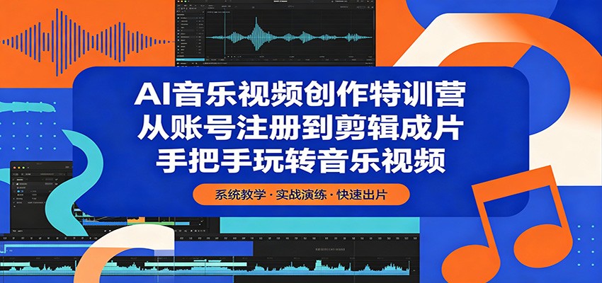AI音乐视频创作特训营：从账号注册到剪辑成片，手把手玩转音乐视频-创业网 - 最新网络创业项目与实战营销教程平台 | cye.cc