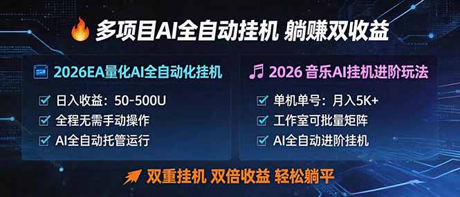 多项目AI自动挂机玩法：双重挂机，双倍收益，轻松躺平-创业网 - 最新网络创业项目与实战营销教程平台 | cye.cc