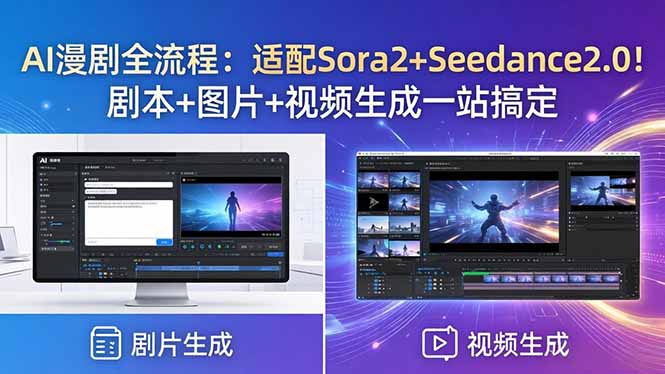 AI漫剧全流程：适配Sora2+Seedance2.0！剧本+图片+视频生成一站搞定-创业网 - 最新网络创业项目与实战营销教程平台 | cye.cc