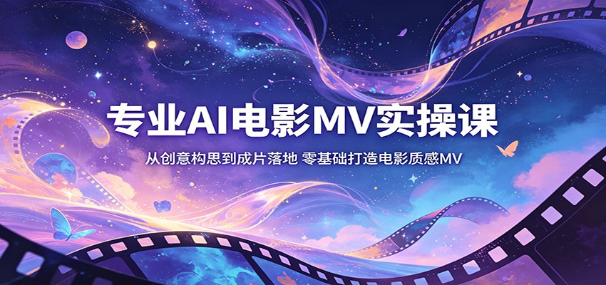 专业AI电影MV实操课：从创意构思到成片落地，零基础打造电影质感MV-创业网 - 最新网络创业项目与实战营销教程平台 | cye.cc