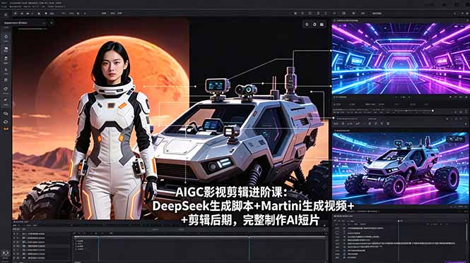 AIGC影视剪辑进阶课：DeepSeek生成脚本+Martini生成视频+剪辑后期，完整制作AI短片-创业网 - 最新网络创业项目与实战营销教程平台 | cye.cc