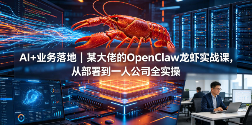 AI+业务落地｜某大佬的OpenClaw小龙虾实战课，从部署到一人公司全实操-创业网 - 最新网络创业项目与实战营销教程平台 | cye.cc