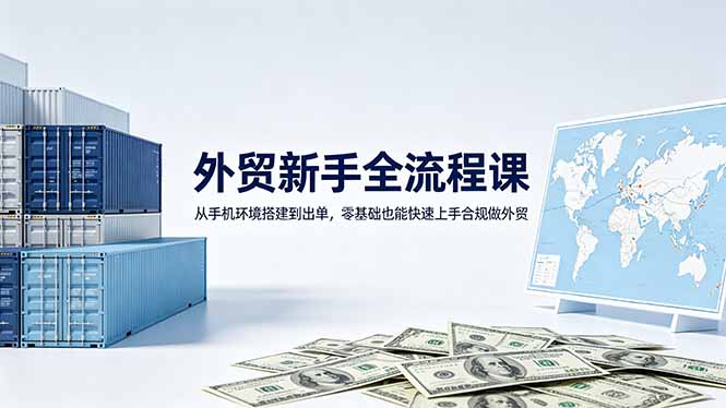 外贸新手全流程课：从手机环境搭建到出单，零基础也能快速上手合规做外贸-创业网 - 最新网络创业项目与实战营销教程平台 | cye.cc