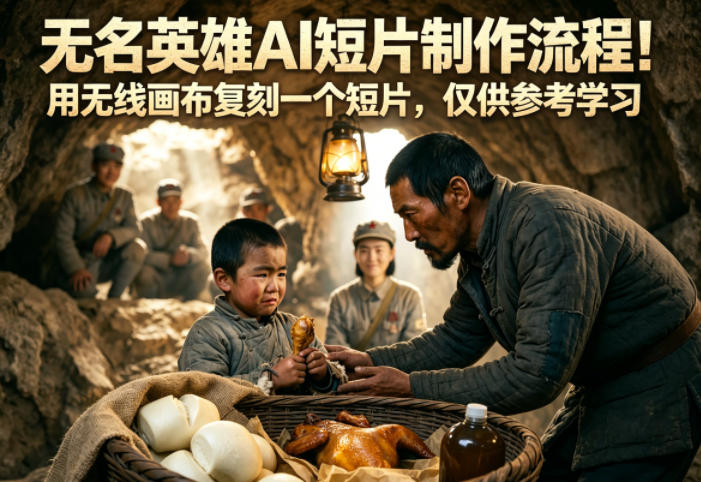 无名英雄AI短片制作流程！用无线画布复刻一个短片，仅供参考学习-创业网 - 最新网络创业项目与实战营销教程平台 | cye.cc