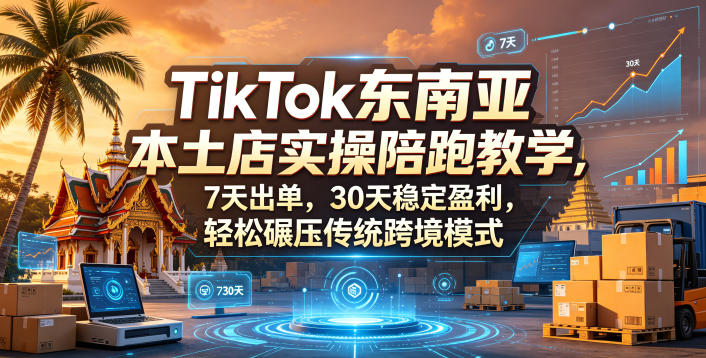 TikTok东南亚本土店实操陪跑教学，7天出单，30天稳定盈利，轻松碾压传统跨境模式(更新0516)-创业网 - 最新网络创业项目与实战营销教程平台 | cye.cc
