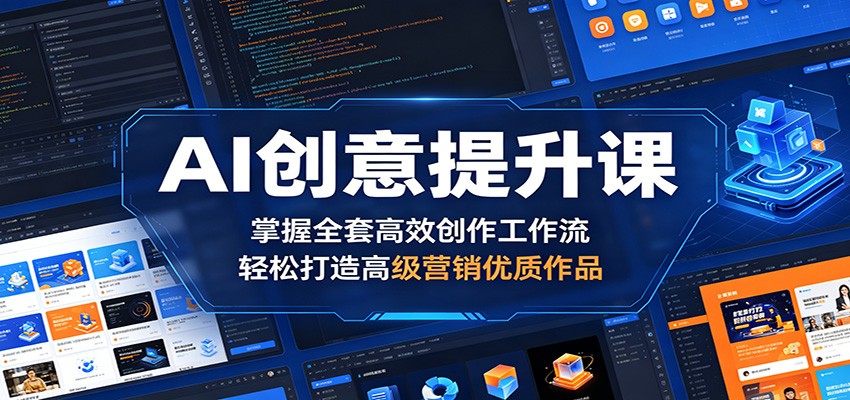 AI创意提升课：掌握全套高效创作工作流，轻松打造高级营销优质作品-创业网 - 最新网络创业项目与实战营销教程平台 | cye.cc