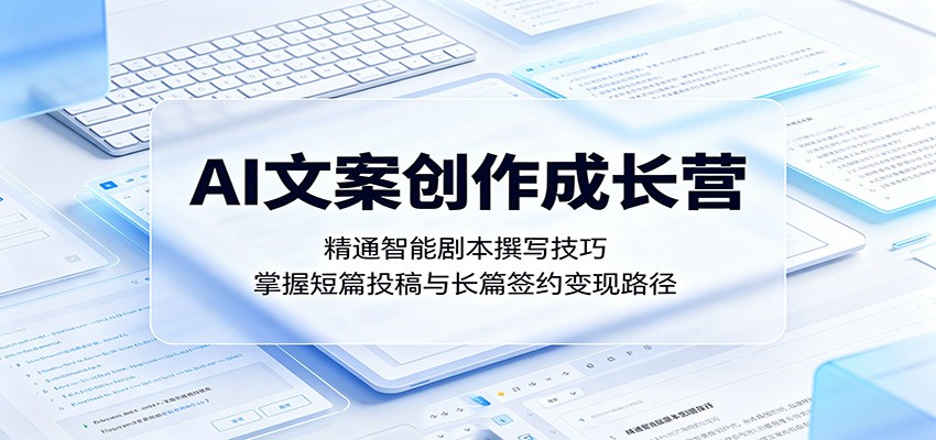 AI文案创作成长营：精通智能剧本撰写技巧，掌握短篇投稿与长篇签约变现路径-创业网 - 最新网络创业项目与实战营销教程平台 | cye.cc