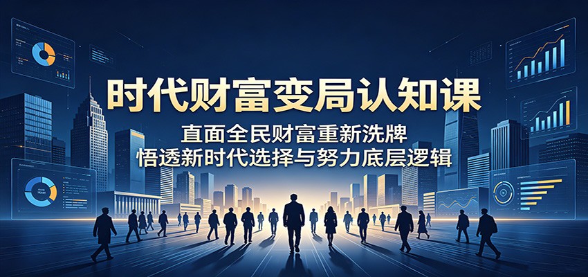 时代财富变局认知课：直面全民财富重新洗牌，悟透新时代选择与努力底层逻辑-创业网 - 最新网络创业项目与实战营销教程平台 | cye.cc