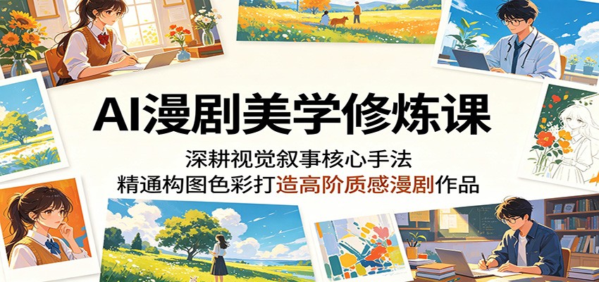AI漫剧美学修炼课：深耕视觉叙事核心手法，精通构图色彩打造高阶质感漫剧作品-创业网 - 最新网络创业项目与实战营销教程平台 | cye.cc
