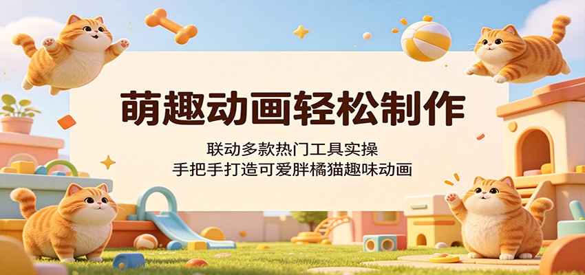 萌趣动画轻松制作，联动多款热门工具实操，手把手打造可爱胖橘猫趣味动画-创业网 - 最新网络创业项目与实战营销教程平台 | cye.cc
