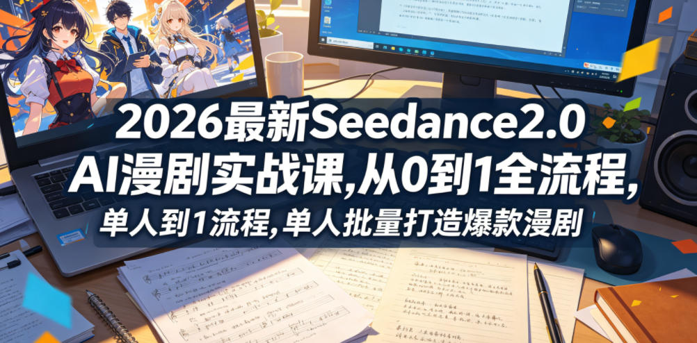 2026最新Seedance2.0 AI漫剧实战课,，从0到1全流程，单人批量打造爆款漫剧-创业网 - 最新网络创业项目与实战营销教程平台 | cye.cc