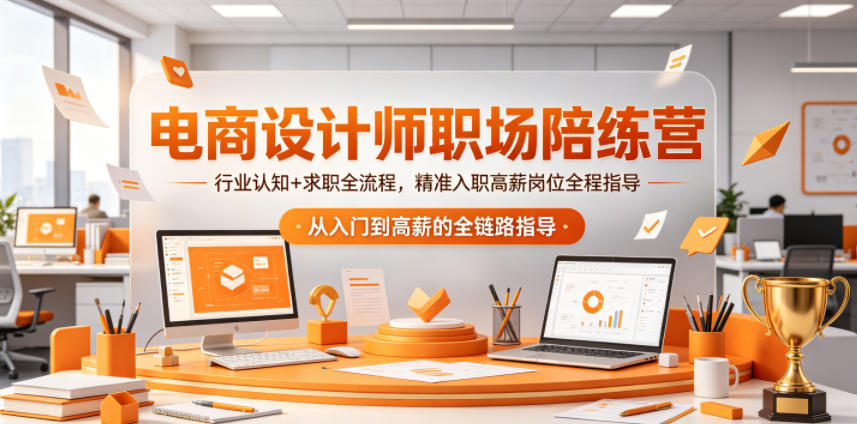 电商设计师职场陪练营，行业认知+求职全流程，精准入职高薪岗位全程指导-创业网 - 最新网络创业项目与实战营销教程平台 | cye.cc