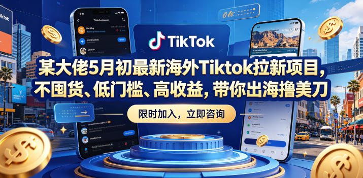 某大佬5月初最新海外Tiktok拉新项目，不囤货、低门槛、高收益，带你出海撸美刀-创业网 - 最新网络创业项目与实战营销教程平台 | cye.cc