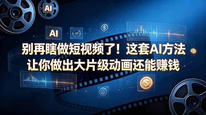 别再瞎做短视频了！这套 AI 方法让你做出大片级动画还能赚钱【原创双语字幕】-创业网 - 最新网络创业项目与实战营销教程平台 | cye.cc