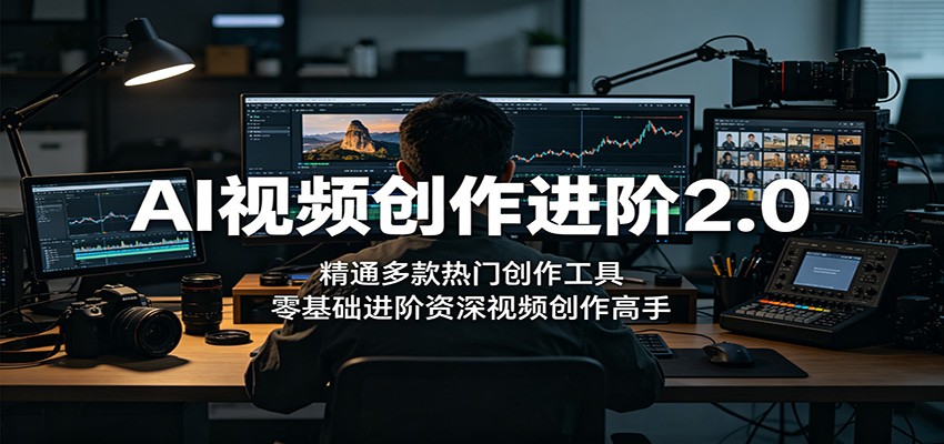 AI视频创作进阶2.0：精通多款热门创作工具，零基础进阶资深视频创作高手-创业网 - 最新网络创业项目与实战营销教程平台 | cye.cc