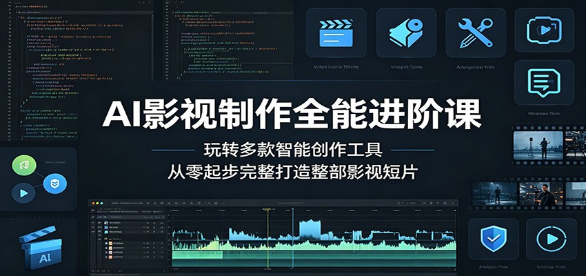 AI影视制作全能进阶课：玩转多款智能创作工具，从零起步完整打造整部影视短片-创业网 - 最新网络创业项目与实战营销教程平台 | cye.cc