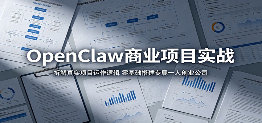 OpenClaw商业项目实战：拆解真实项目运作逻辑，零基础搭建专属一人创业公司-创业网 - 最新网络创业项目与实战营销教程平台 | cye.cc