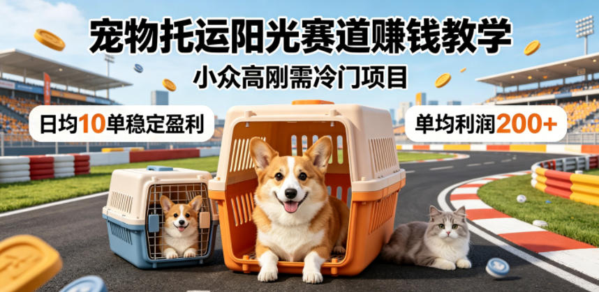 宠物托运阳光赛道賺钱教学，小众高刚需冷门项目，日均10单稳定盈利，单均利润200+-创业网 - 最新网络创业项目与实战营销教程平台 | cye.cc