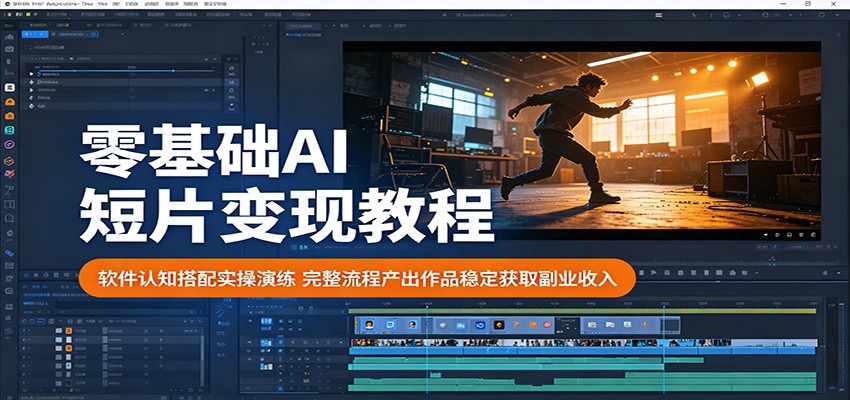 零基础AI短片变现教程：软件认知搭配实操演练，完整流程产出作品稳定获取副业收入-创业网 - 最新网络创业项目与实战营销教程平台 | cye.cc