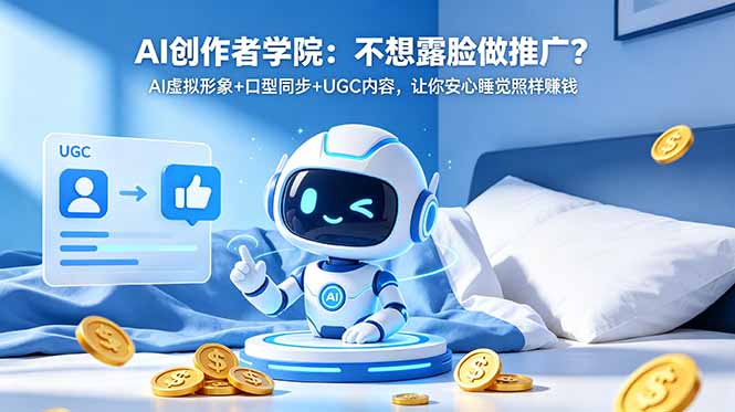 AI创作者学院：不想露脸做推广？AI虚拟形象+口型同步+UGC内容，让你安心睡觉照样赚钱-创业网 - 最新网络创业项目与实战营销教程平台 | cye.cc