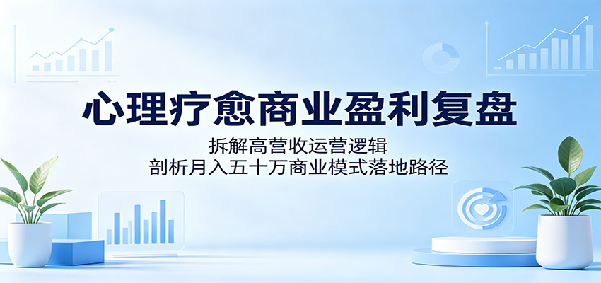 心理疗愈商业盈利复盘：拆解高营收运营逻辑，剖析月入五十万商业模式落地路径-创业网 - 最新网络创业项目与实战营销教程平台 | cye.cc
