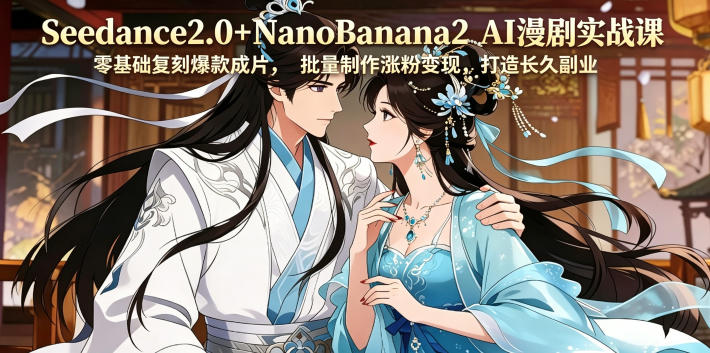 Seedance2.0+NanoBanana2 AI漫剧实战课，零基础复刻爆款成片涨粉变现，打造长久副业收益-创业网 - 最新网络创业项目与实战营销教程平台 | cye.cc